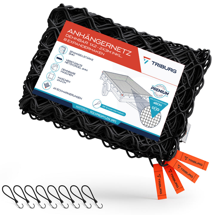 Anhängernetz dehnbar mit Expander-Haken