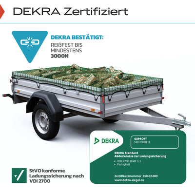 Anhängernetz [DEKRA Geprüft] mit Randverstärkung und Eckmarkierungen
