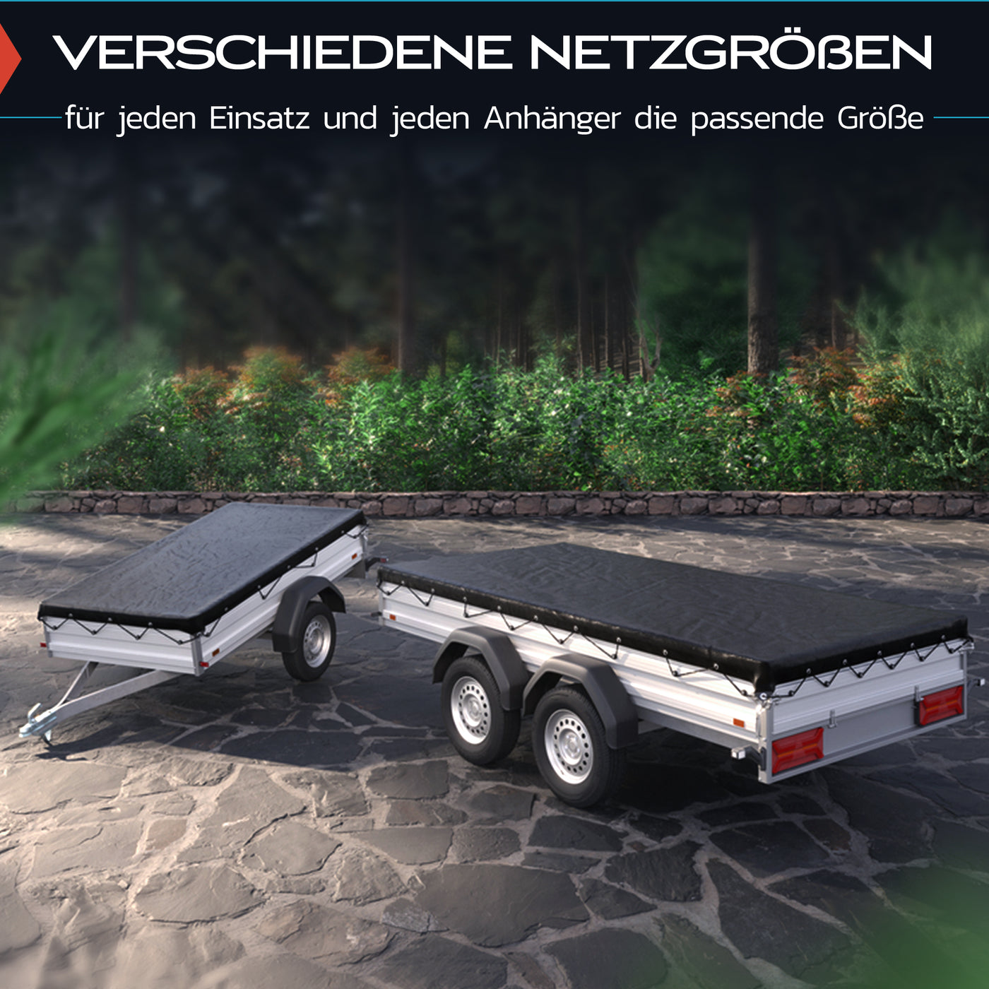CargoVA® Feinmaschiges Anhängernetz 2x3m - Schwarzes feinmaschiges